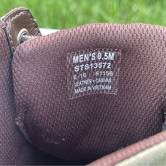 Sperry Top-Sider Boots Mens Size 8.5 Carson Brown Green Leather Canvas STS13572 - Picture 11 of 13